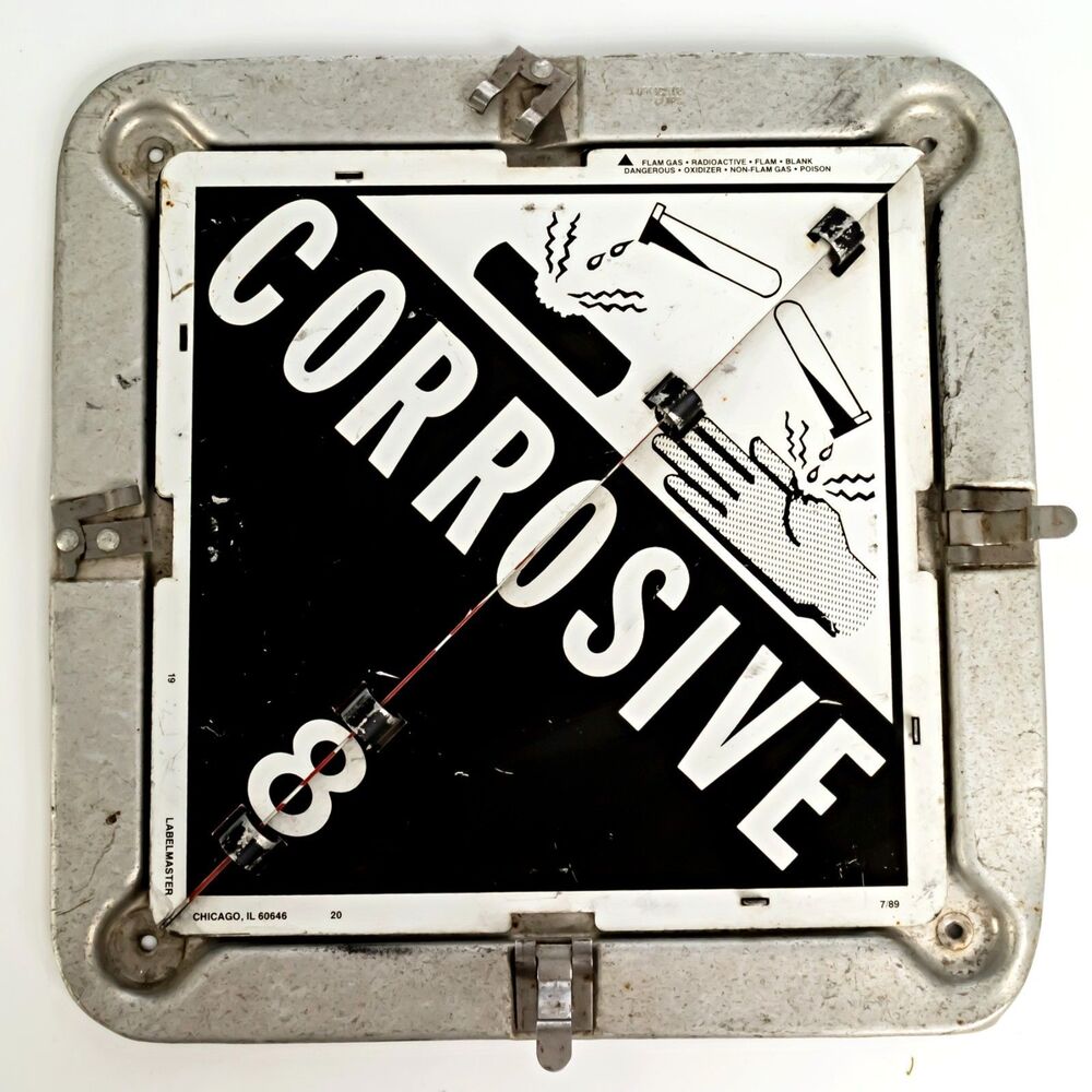 Label Master Hazard Flip Signs 8 Options Hazmat Truck Industrial Vintage 1989